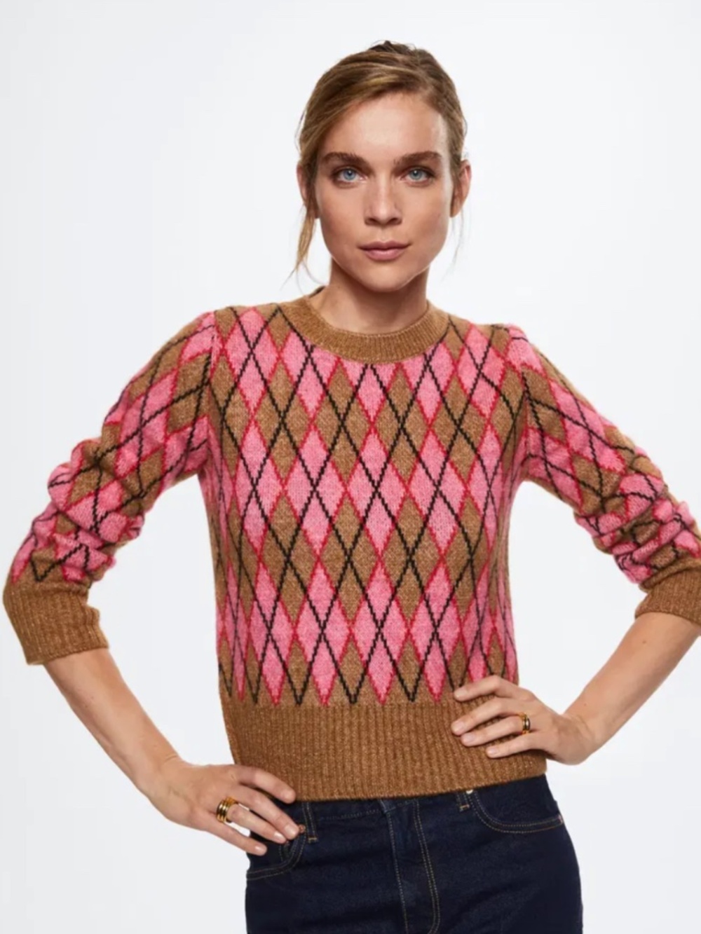 💖🛍️ MANGO Argyle Sweater (Small) 🛍️💖